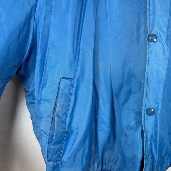 ASW Jackets Super Wash Car Wash Bomber Jacket Blue Quilted Lined Snap Front USA - Picture 5 of 12